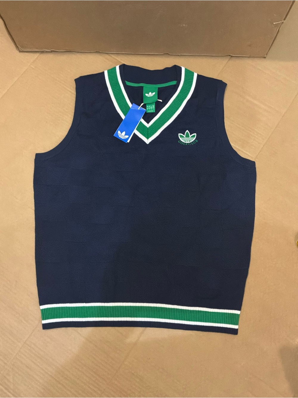 New Adidas Originals Knit Vest Golf JN9736 Night Indigo Mens Size L